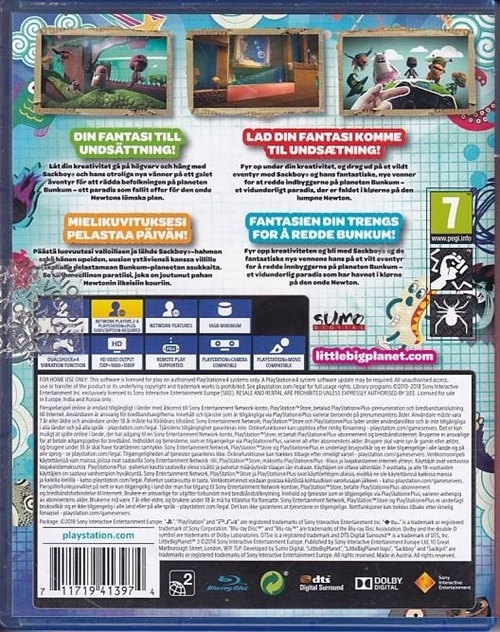 LittleBigPlanet 3 Playstation Hits - PS4 (B-Grade) (Genbrug)